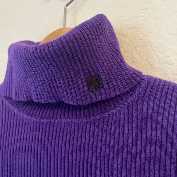Lauren Ralph Lauren Turtleneck Sweater Women XS Ribbed Purple - Picture 2 of 10